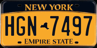 NY license plate HGN7497