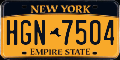 NY license plate HGN7504