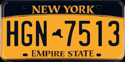 NY license plate HGN7513