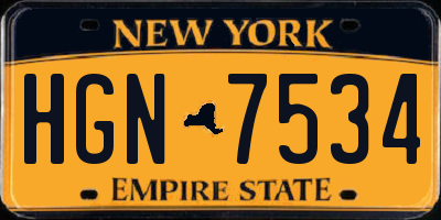 NY license plate HGN7534