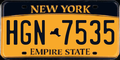 NY license plate HGN7535