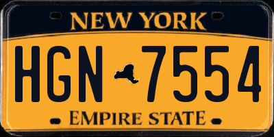 NY license plate HGN7554