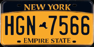 NY license plate HGN7566