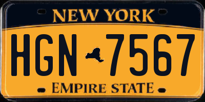 NY license plate HGN7567