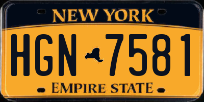 NY license plate HGN7581