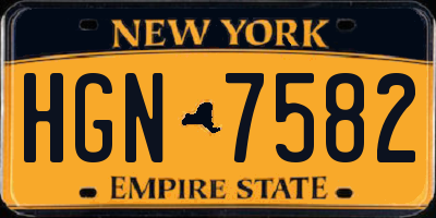 NY license plate HGN7582