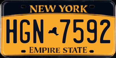 NY license plate HGN7592