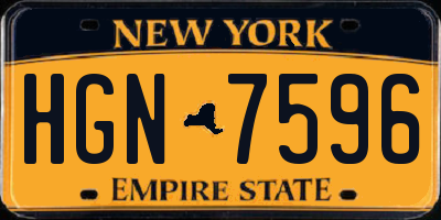 NY license plate HGN7596