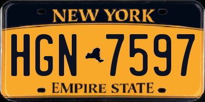 NY license plate HGN7597