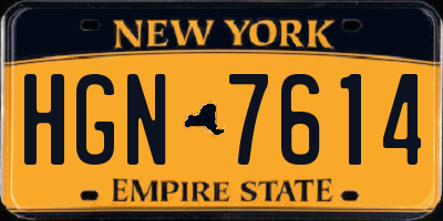 NY license plate HGN7614