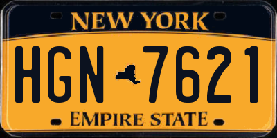 NY license plate HGN7621