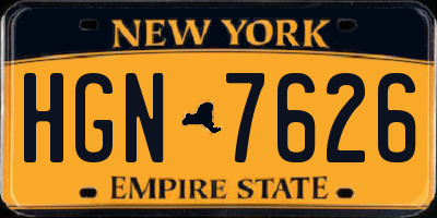 NY license plate HGN7626
