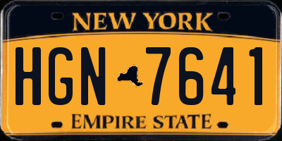 NY license plate HGN7641