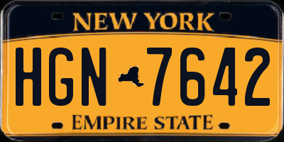 NY license plate HGN7642