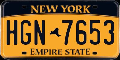 NY license plate HGN7653