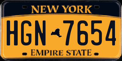 NY license plate HGN7654