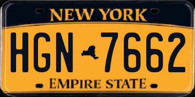 NY license plate HGN7662