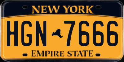 NY license plate HGN7666