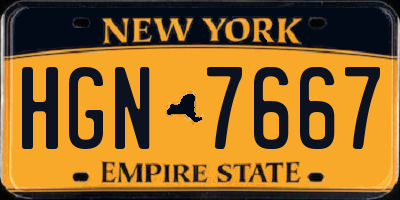 NY license plate HGN7667