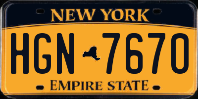 NY license plate HGN7670