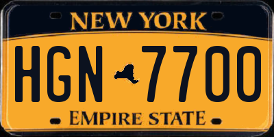 NY license plate HGN7700