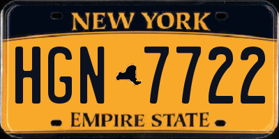 NY license plate HGN7722