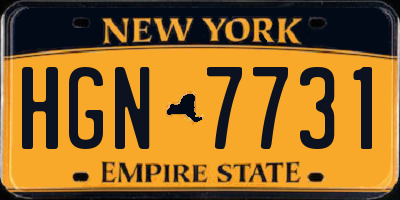 NY license plate HGN7731