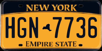 NY license plate HGN7736