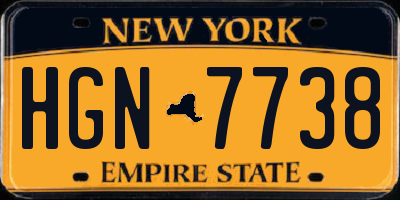 NY license plate HGN7738
