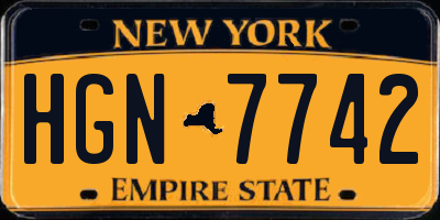 NY license plate HGN7742