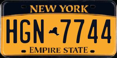 NY license plate HGN7744