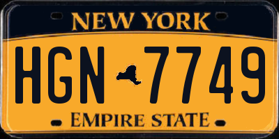 NY license plate HGN7749