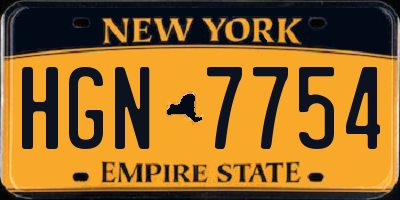 NY license plate HGN7754