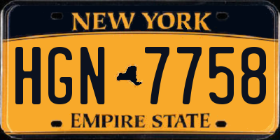 NY license plate HGN7758