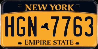 NY license plate HGN7763