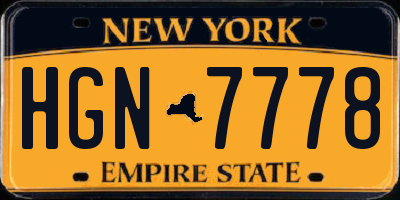 NY license plate HGN7778