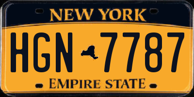 NY license plate HGN7787