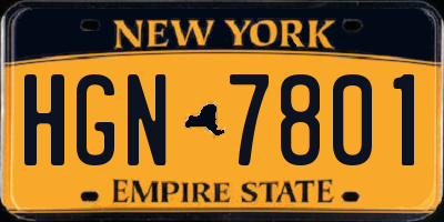 NY license plate HGN7801