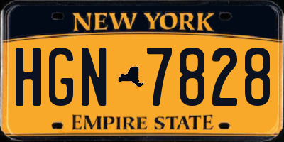 NY license plate HGN7828