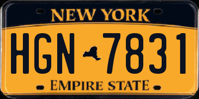 NY license plate HGN7831