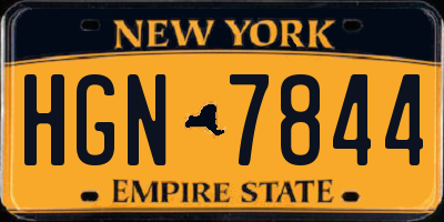 NY license plate HGN7844