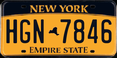 NY license plate HGN7846