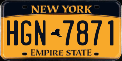NY license plate HGN7871
