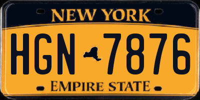 NY license plate HGN7876