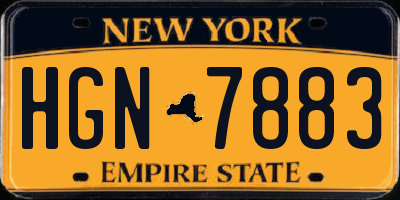 NY license plate HGN7883