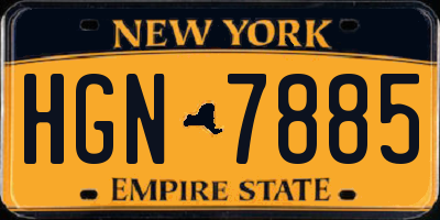 NY license plate HGN7885