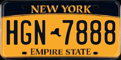 NY license plate HGN7888