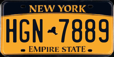 NY license plate HGN7889