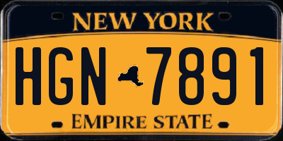 NY license plate HGN7891