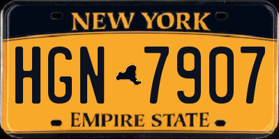 NY license plate HGN7907